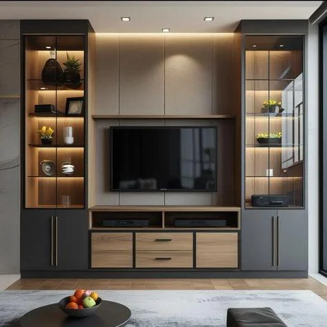 Modern TV unit and entertainment furniture for contemporary living room